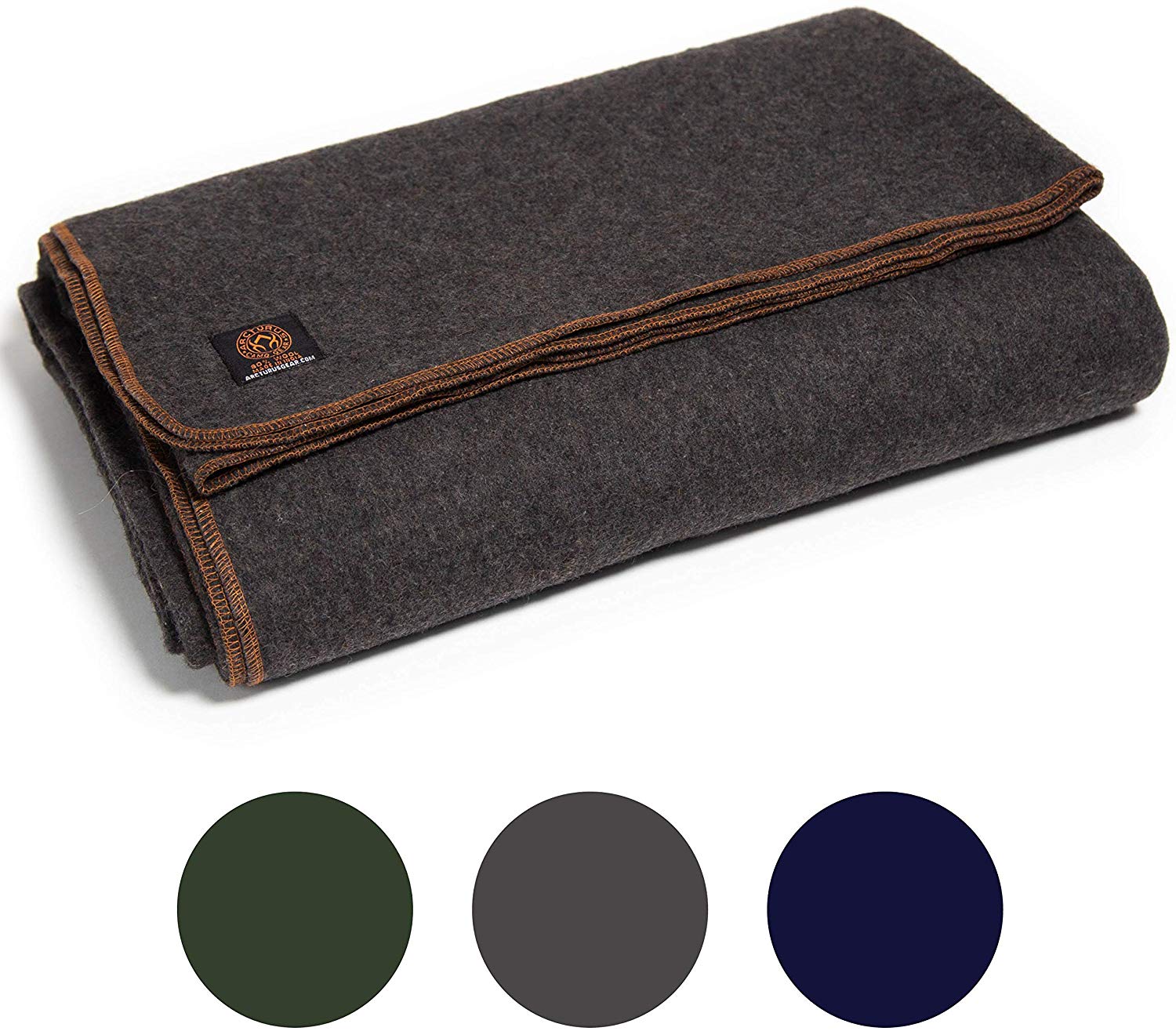 Arcturus Military Wool Blanket - 4.8 lbs, Warm, Heavy, Washable, Large 64" x 88" | Great for Camping, Outdoors, Survival & Emergency Kits