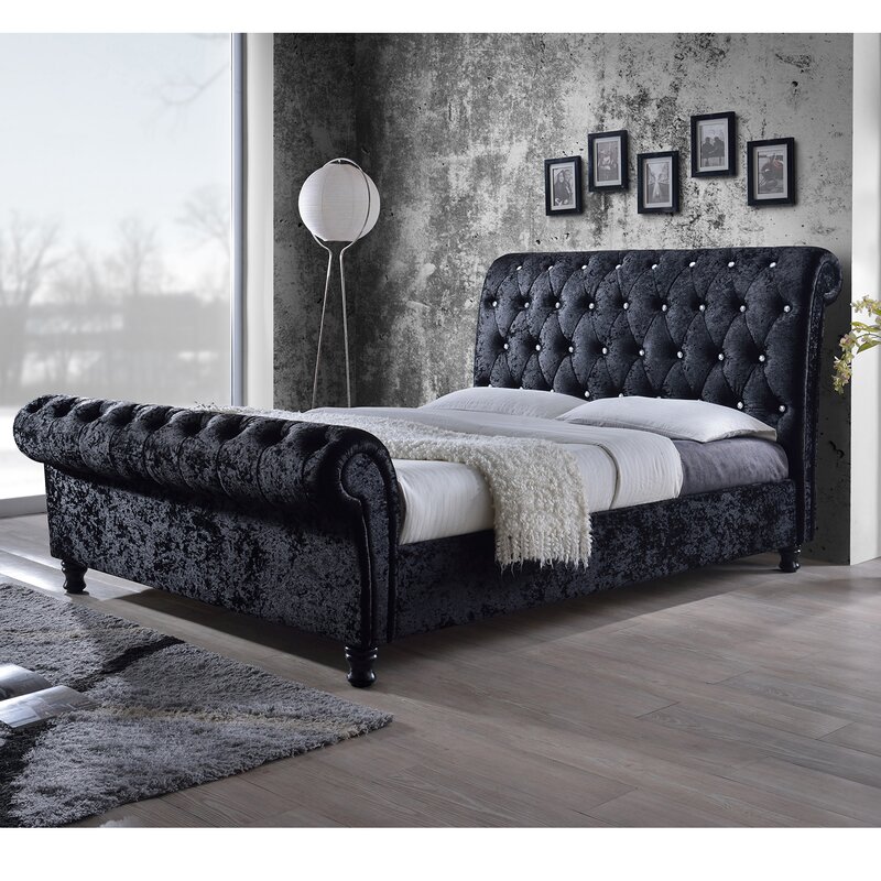 GaierTuftedUpholsteredLowProfileSleighBed