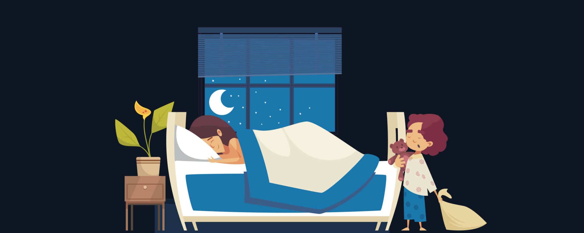 A kid planning to sleep with her parents